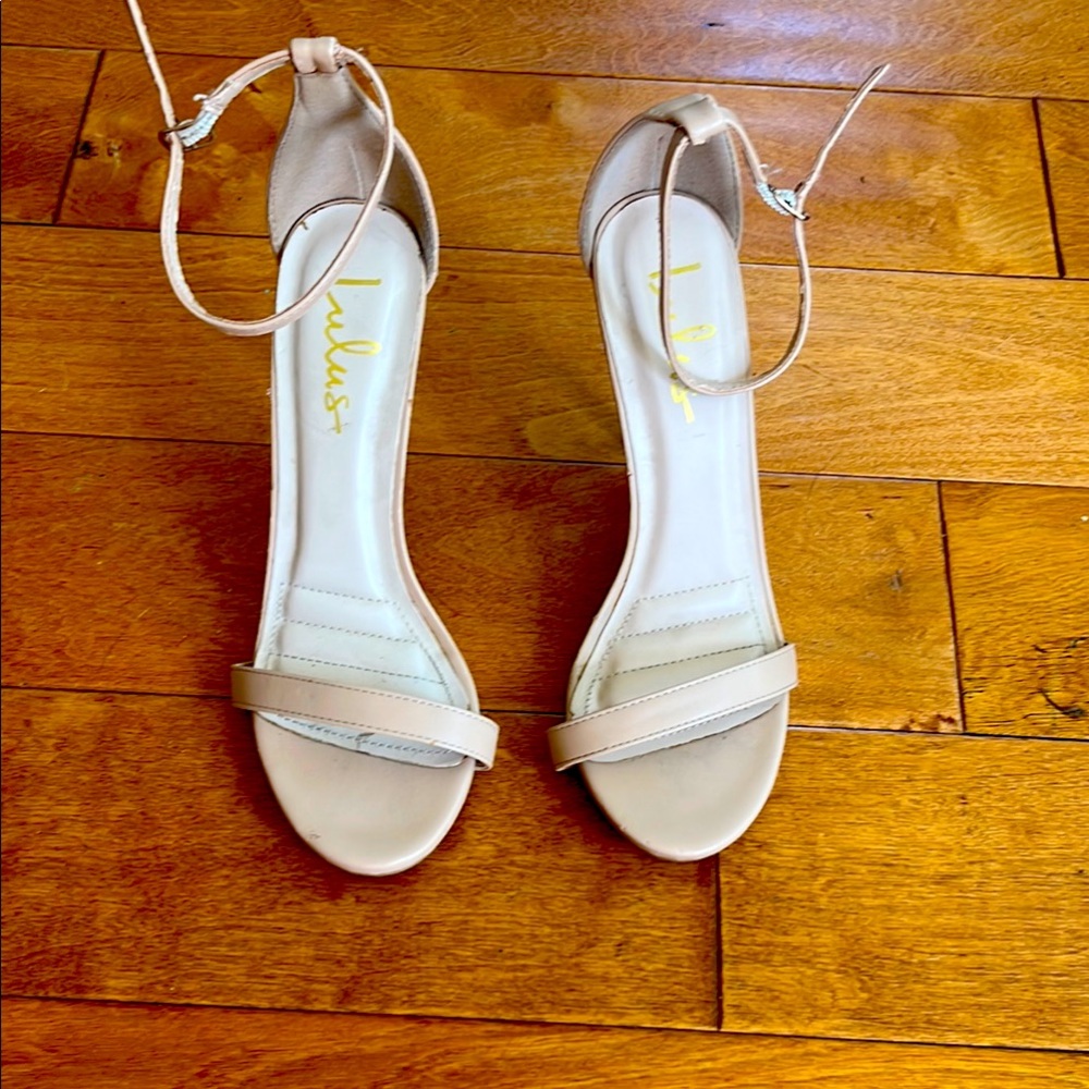 Lulu's Cream Heels with Ankle Strap NWOT